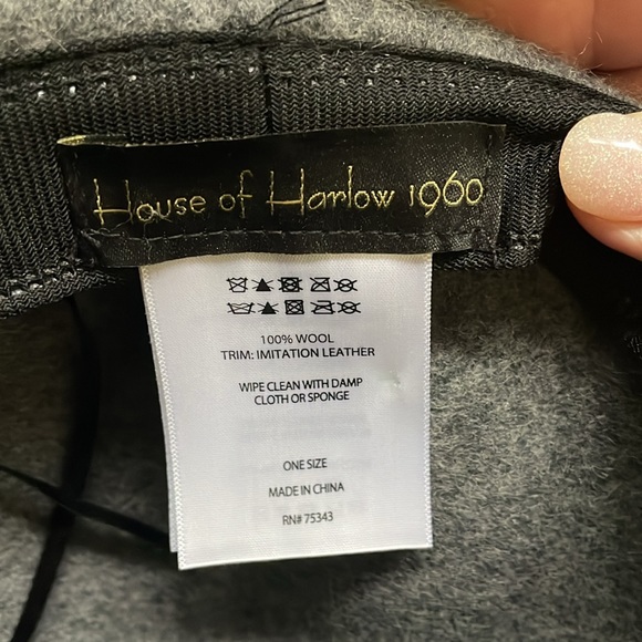 Women’s House of Harlow grey felt wide brimmed hat - Picture 2 of 3